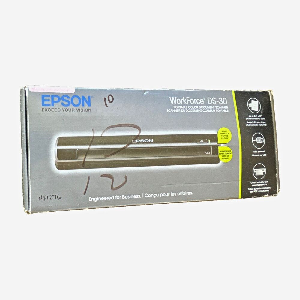 Epson WorkForce DS-30 Portable Document Scanner USB 2.0 600x600 DPI A4